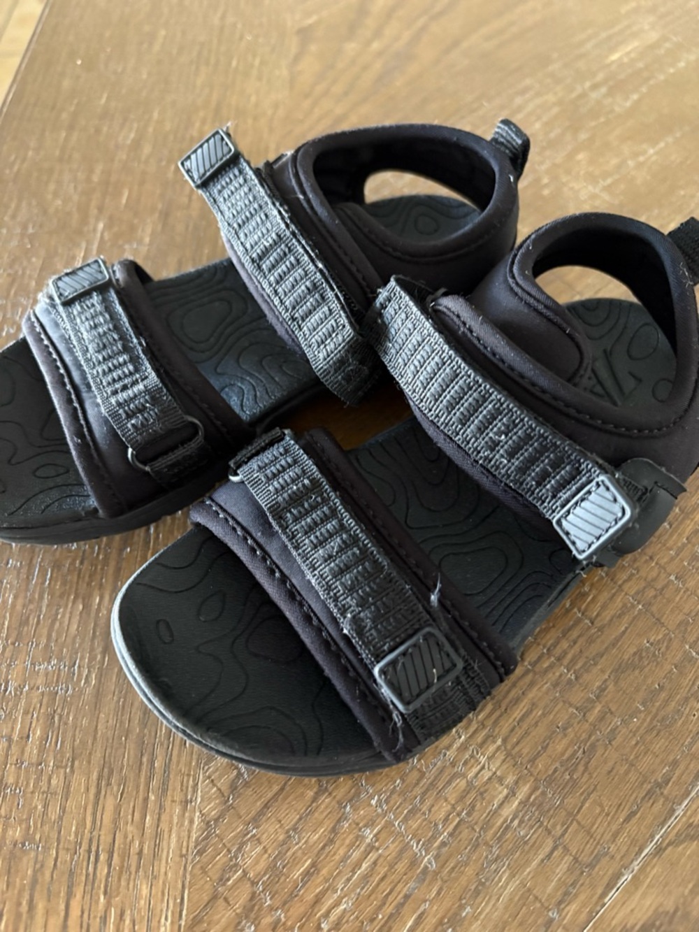Zara Kids Black Hook-and-Loop Sport Sandals